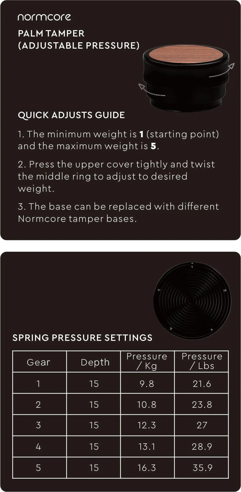 Normcore Palm Tamper (Adjustable pressure) - Image 6